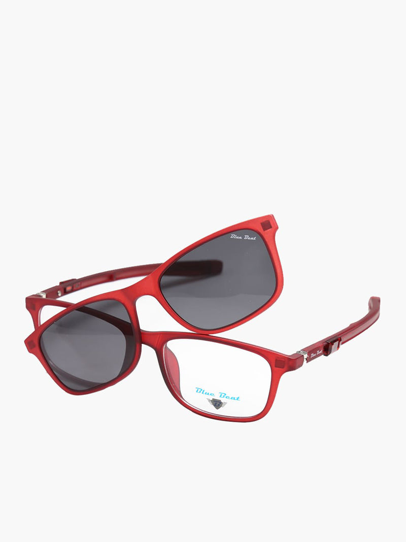 BlueBeat Kids by Barakat Rectangle Red Sunglasses 2-in-1