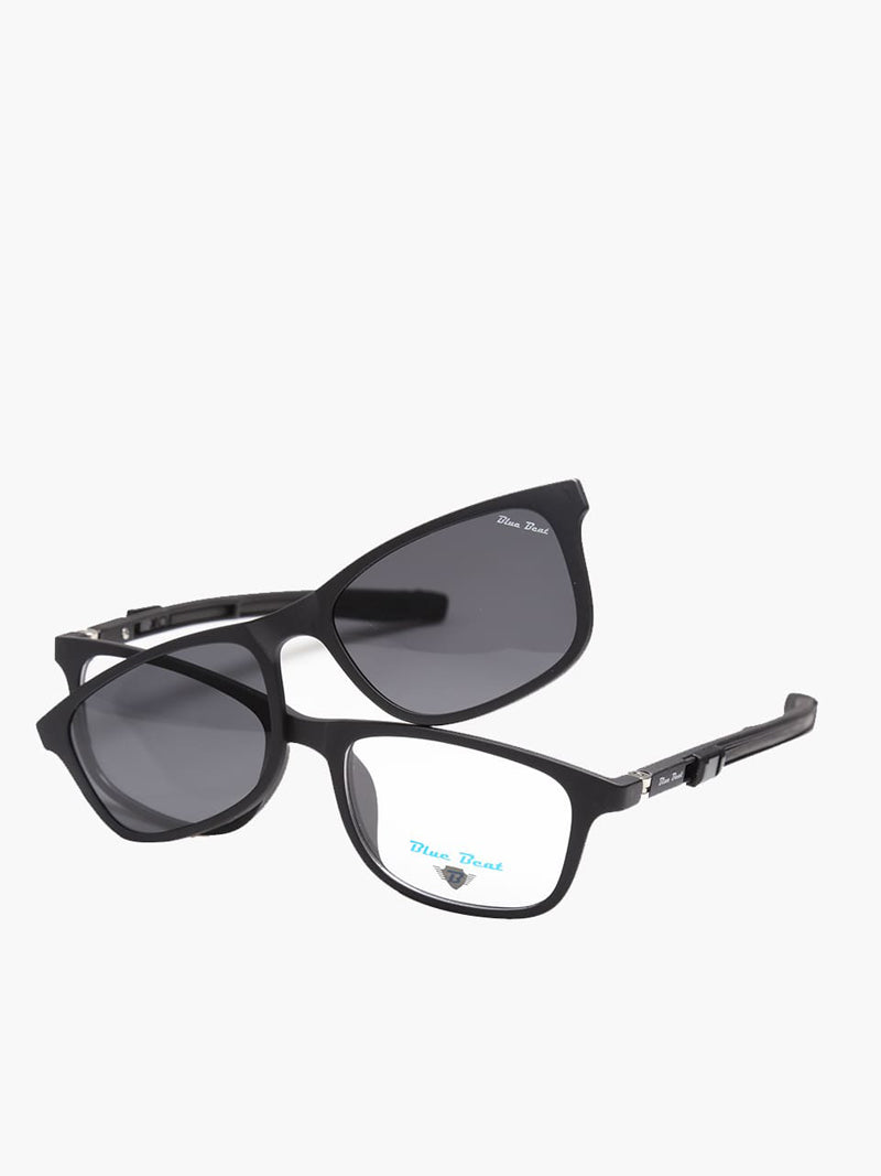 BlueBeat Kids by Barakat Rectangle Black Sunglasses 2-in-1