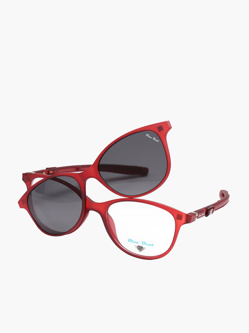 BlueBeat Kids by Barakat Cat-Eye Red Sunglasses 2-in-1