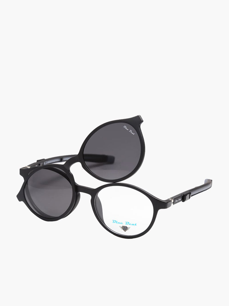 BlueBeat Kids by Barakat Round Black Sunglasses 2-in-1