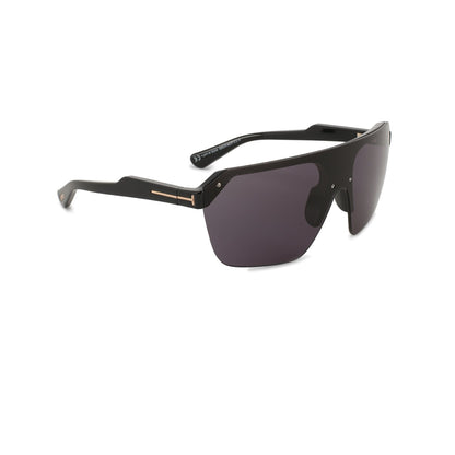 Tom Ford Black Irregular Acetate Half Rim Sunglasses TF797-Y22