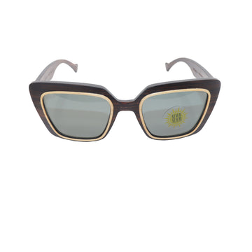Wood&amp;Brown Cat-Eye Wood-Frame Full Rim Sunglasses