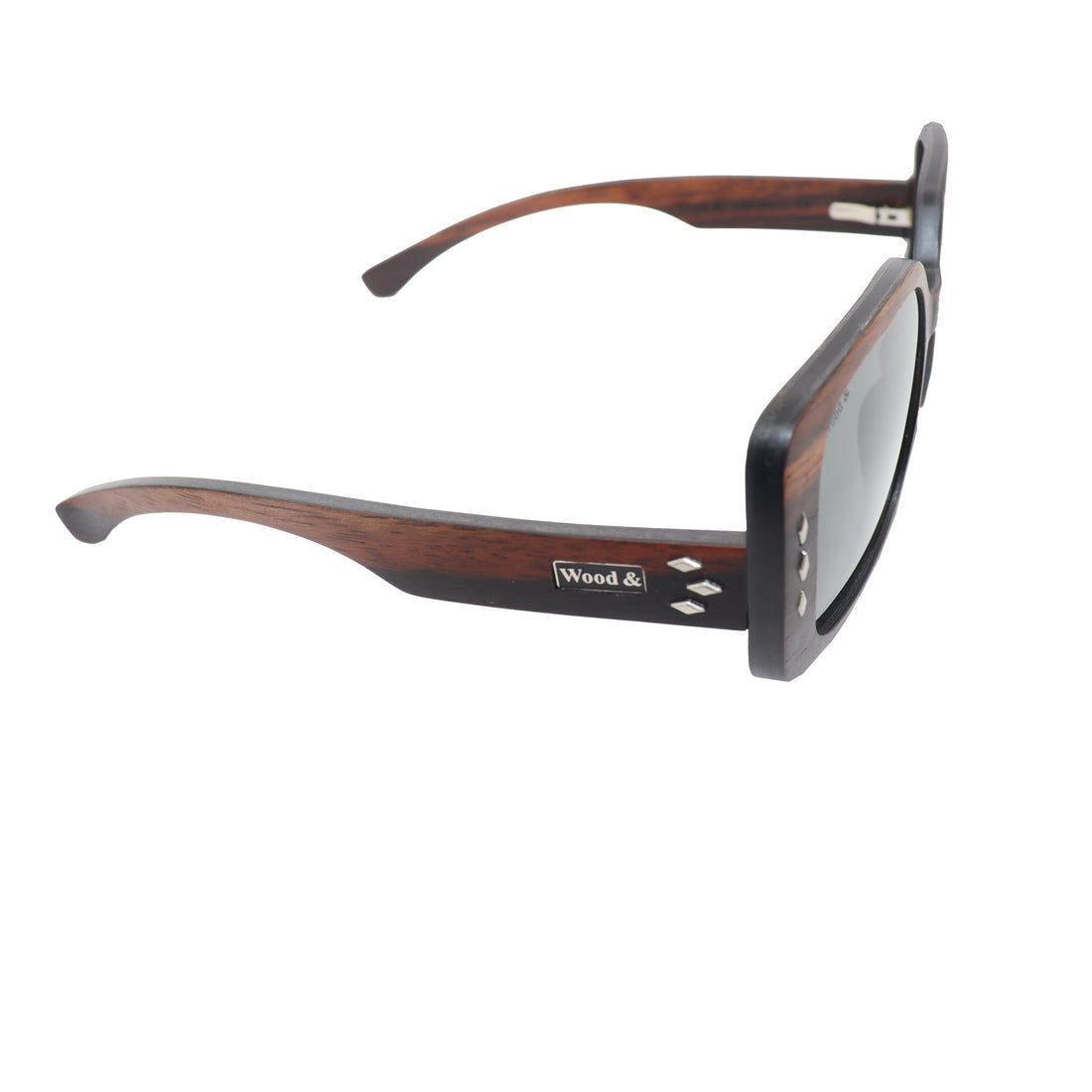 Wood&amp;Brown Cat-Eye Wood-Frame Full Rim Sunglasses