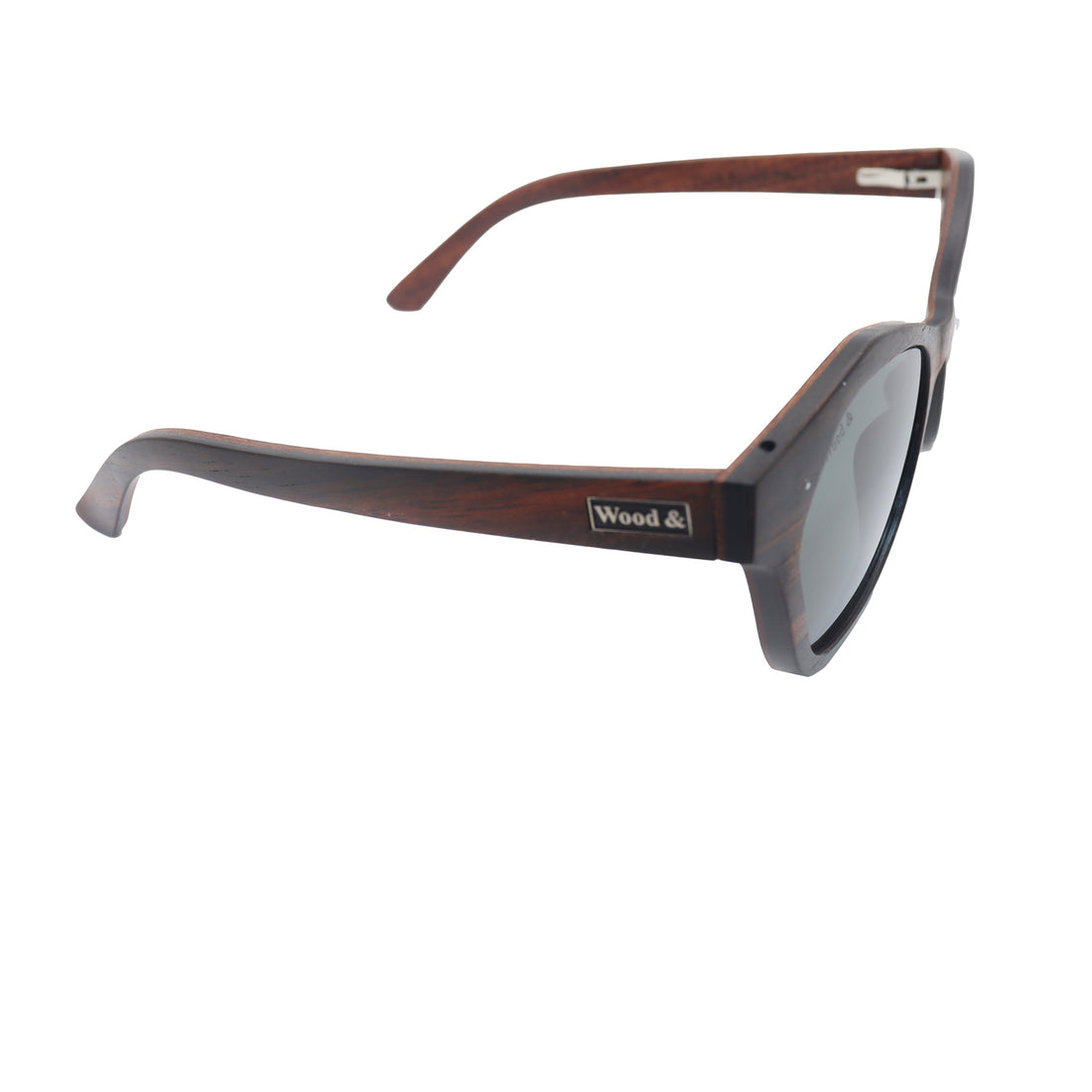 Wood&amp;Brown Cat-Eye Wood-Frame Full Rim Sunglasses