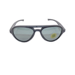 Wood & Black Aviator Wood-Frame Full Rim Sunglasses