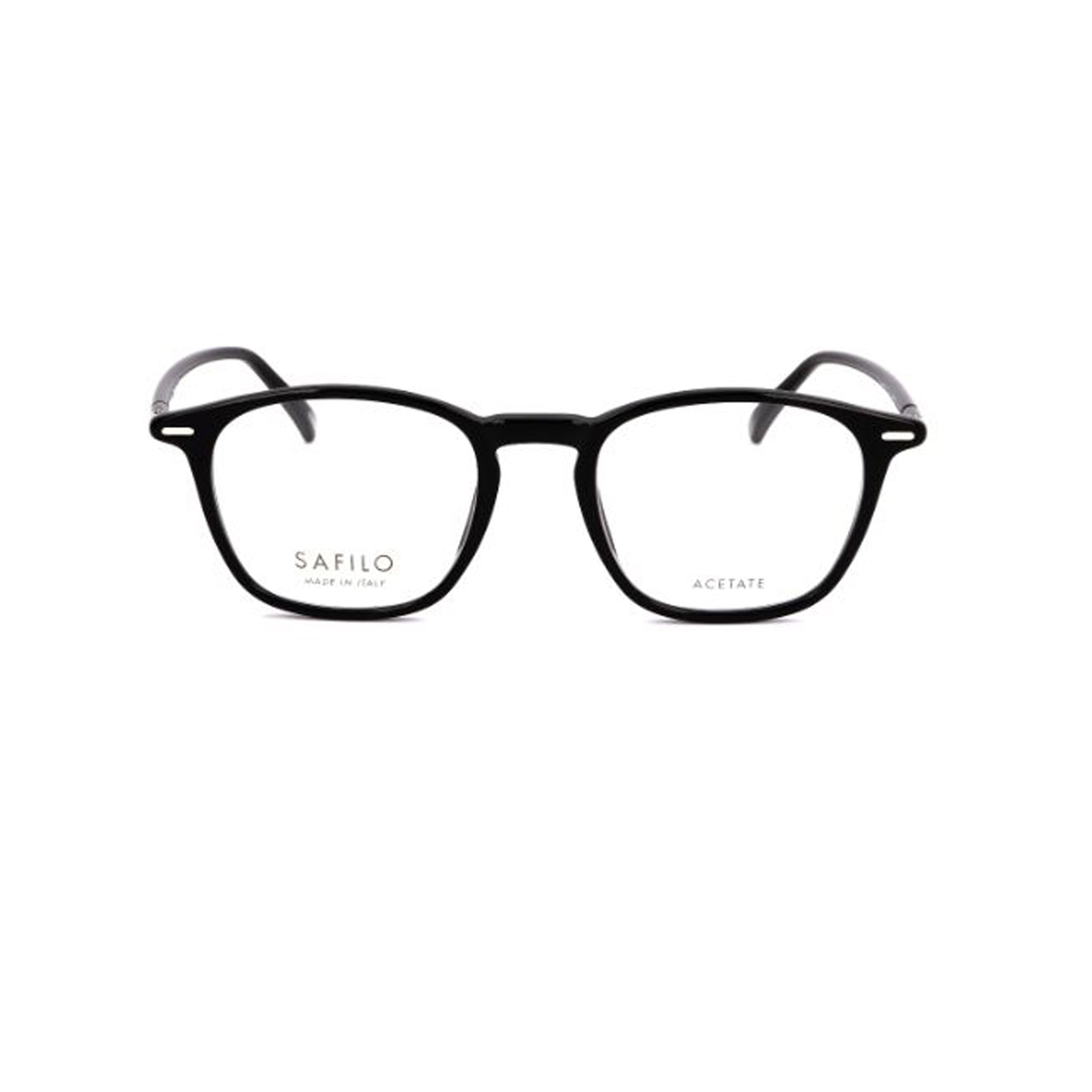 Safilo Rivetto Black Square Acetate Full Rim Eyeglasses