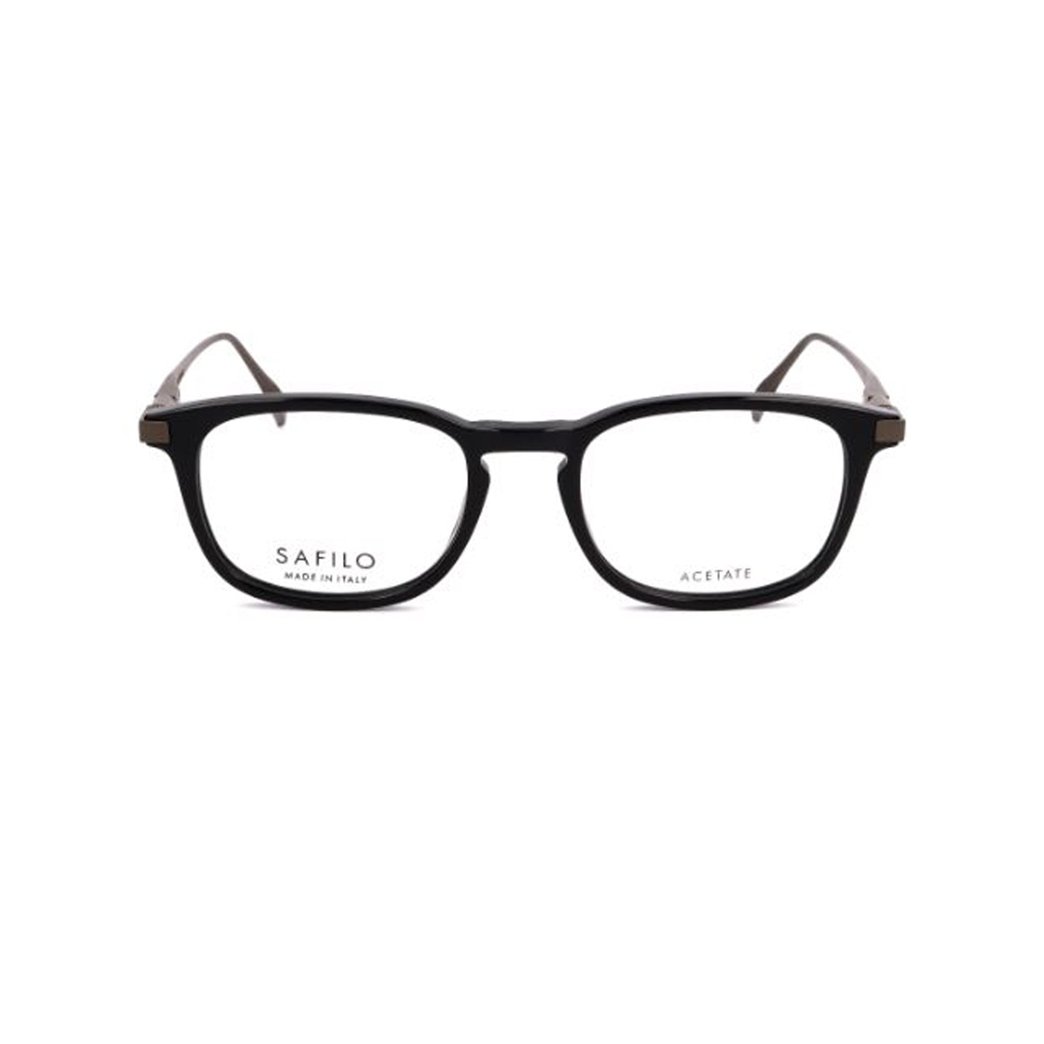 Safilo Calibro Black Square Acetate Full Rim Eyeglasses