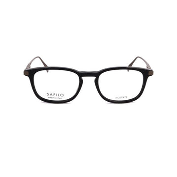 Safilo Calibro Black Square Acetate Full Rim Eyeglasses