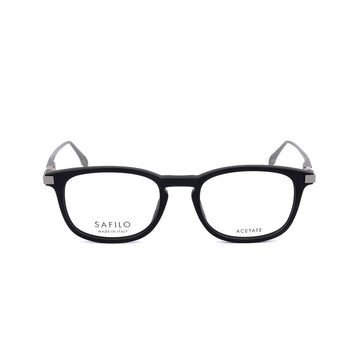 Safilo Calibro Black Square Acetate Full Rim Eyeglasses