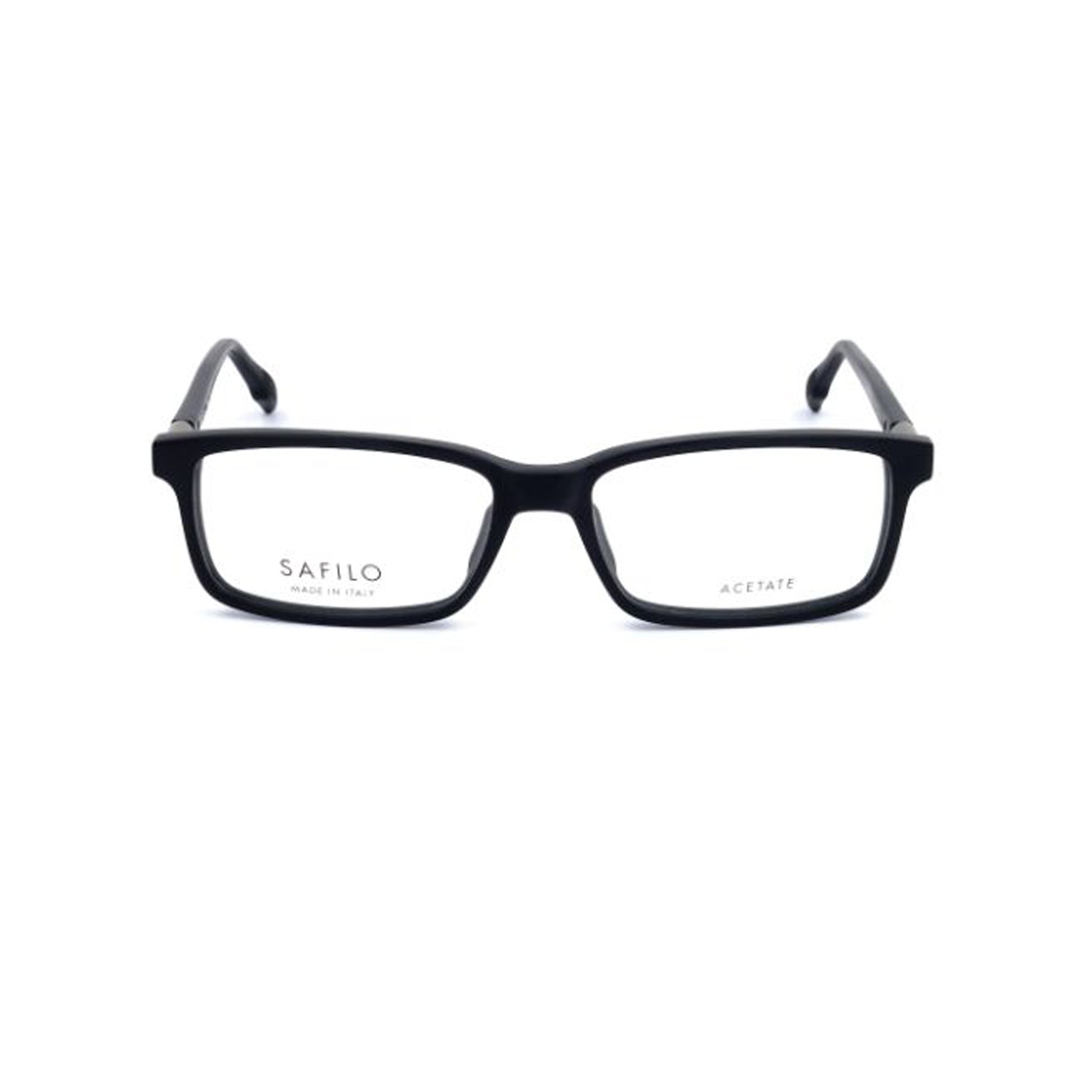 Safilo Lastra Black Rectangle Acetate Full Rim Eyeglasses