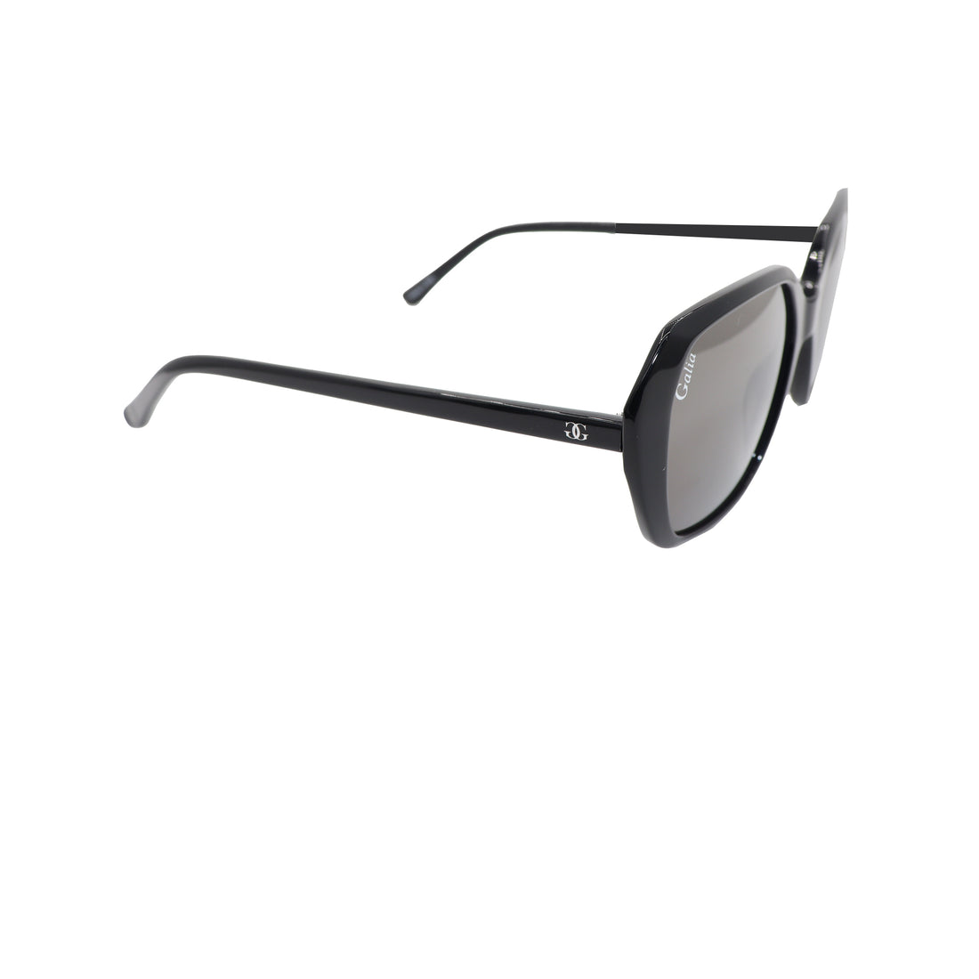 Galia Black Cat-eye Acetate Full Rim Sunglasses