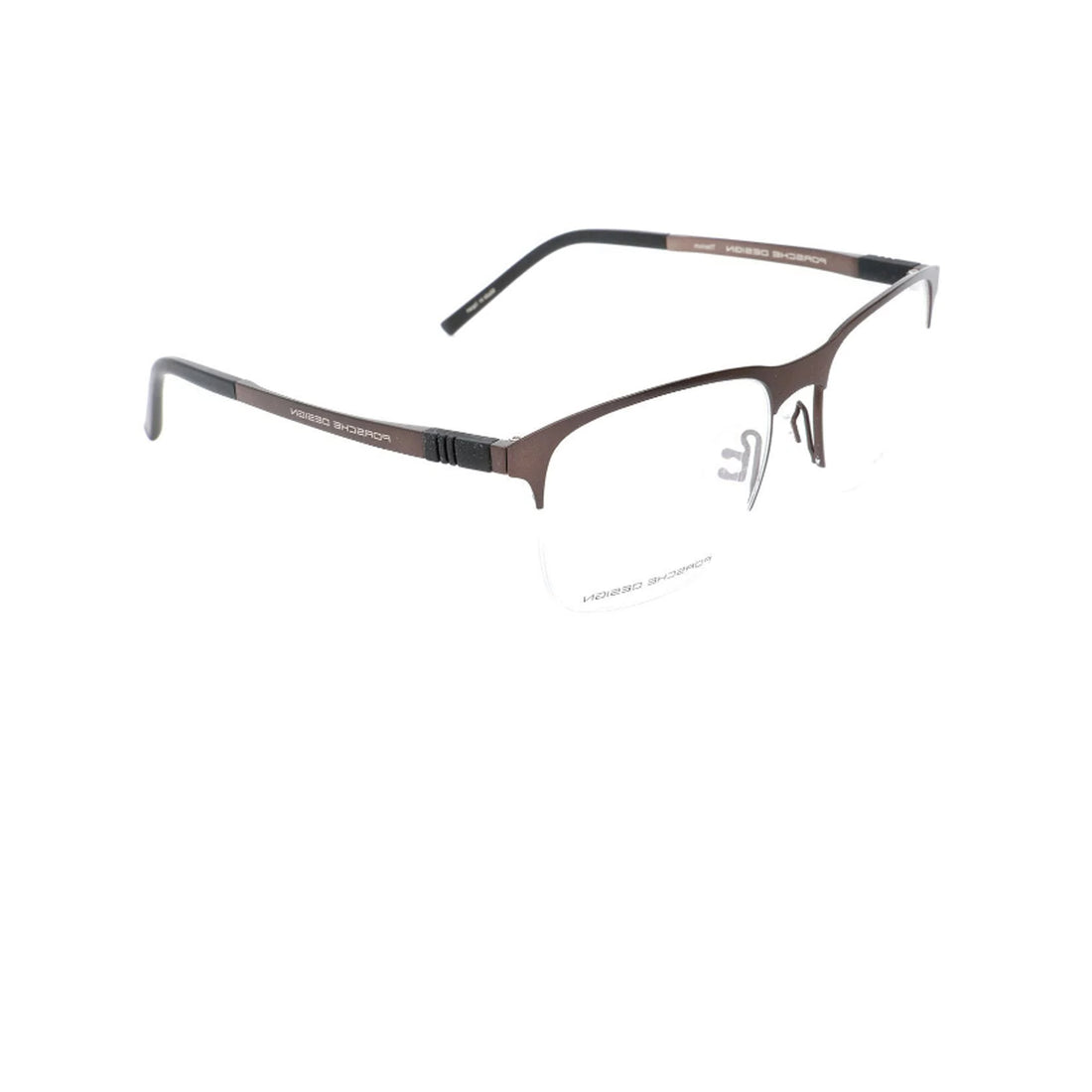 Porsche Design Brown Square Metal Half Rim Eyeglasses P8322-Y23