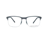 Porsche Design Silver Square Metal Half Rim Eyeglasses P8322-Y23