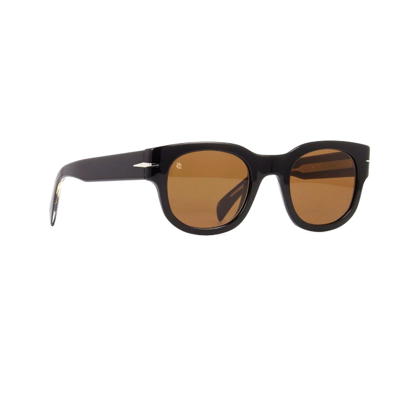 David Beckham Black Round Acetate Sunglasses DB7045/S-Y23