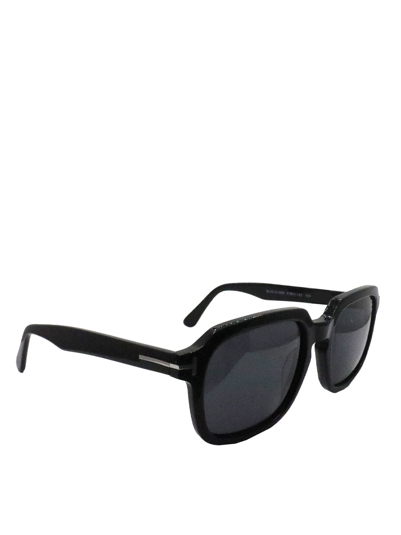 Rossi Club Black Square Acetate Full Rim Sunglasses