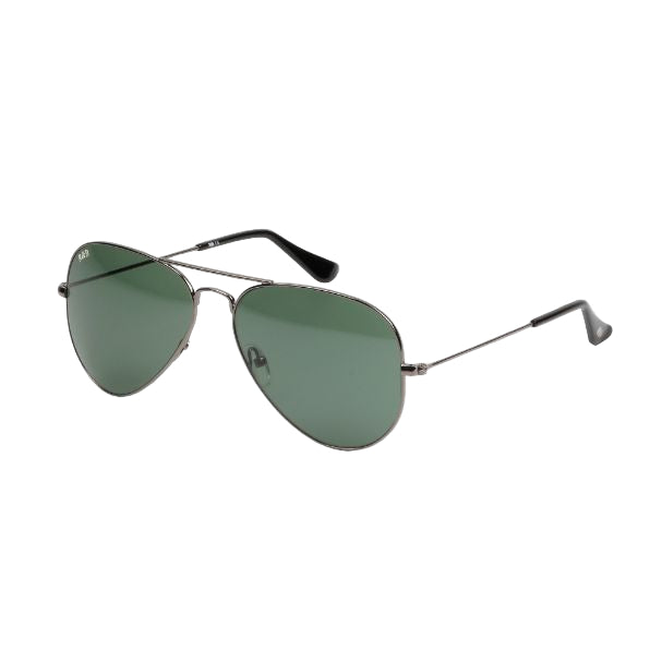 R&B Aviator Grey Metal Full Rim Sunglasses