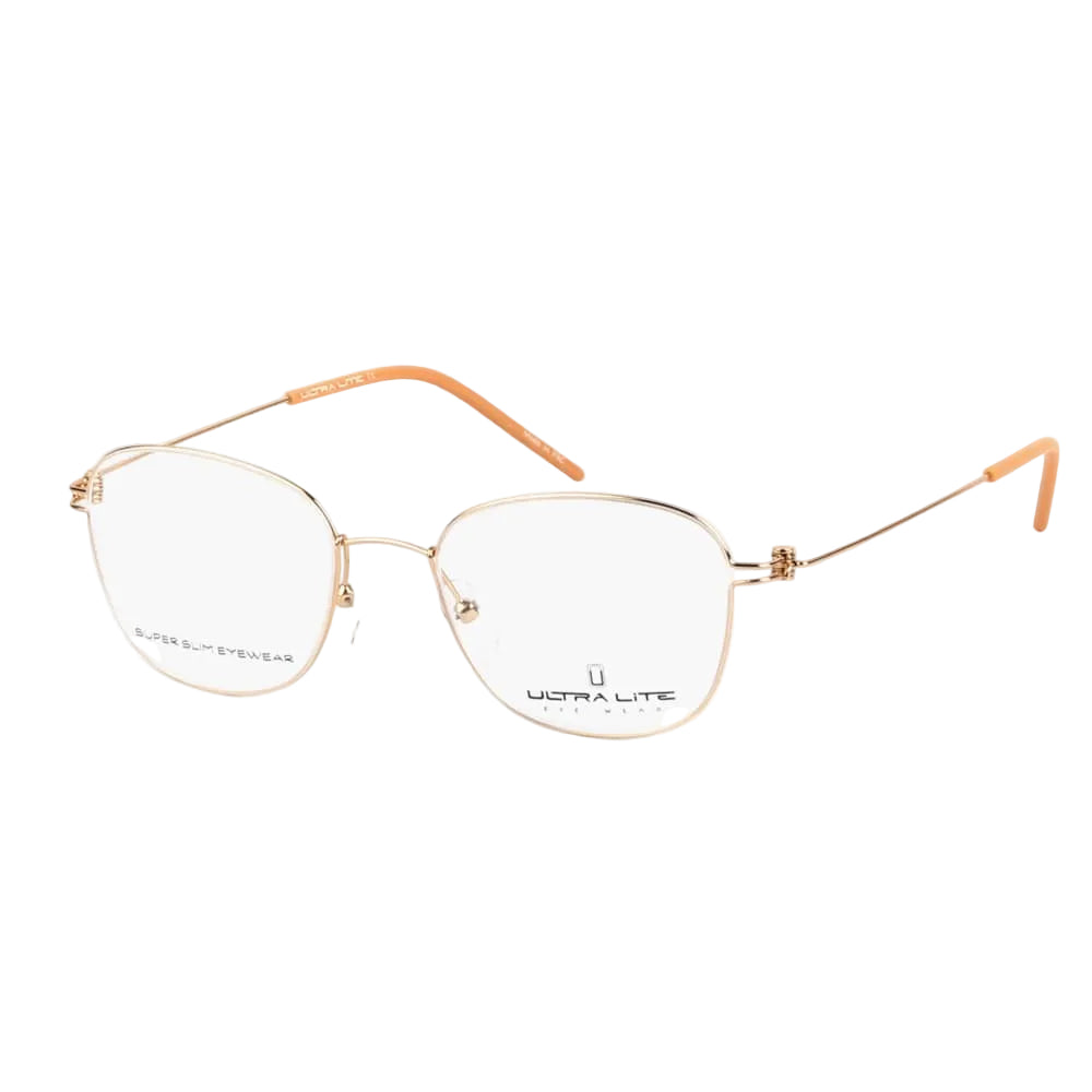 Ultra Lite Gold Square Metal Full Rim Eyeglasses UL918 102-Y20